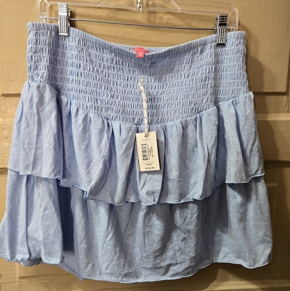 Simply Southern Light Blue Ruffled Skirt - Picture 1 of 5